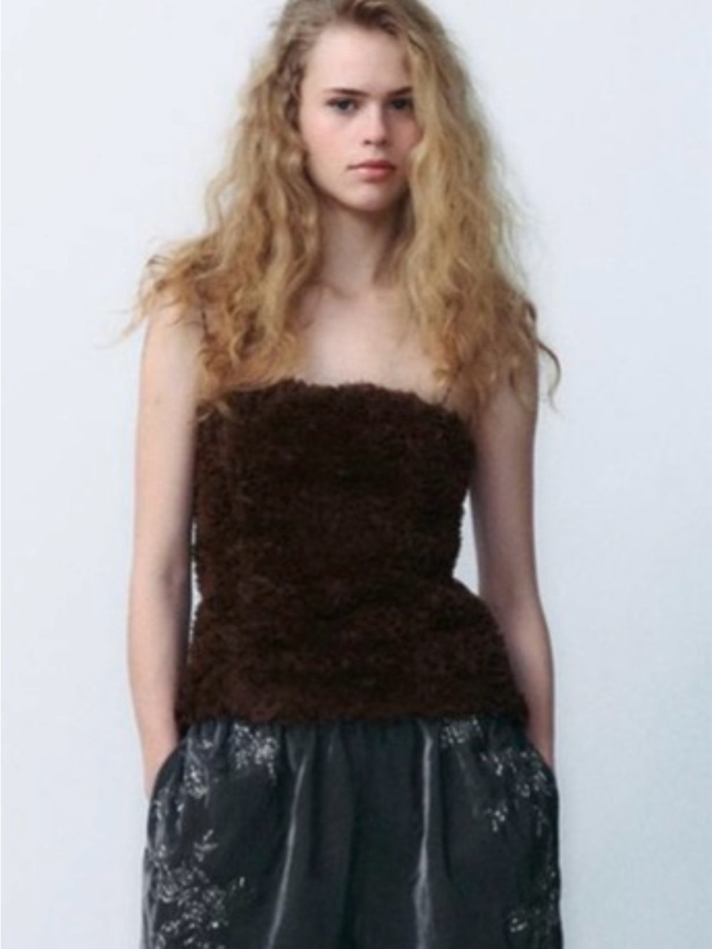Zara Volumous Mesh Camisole Top